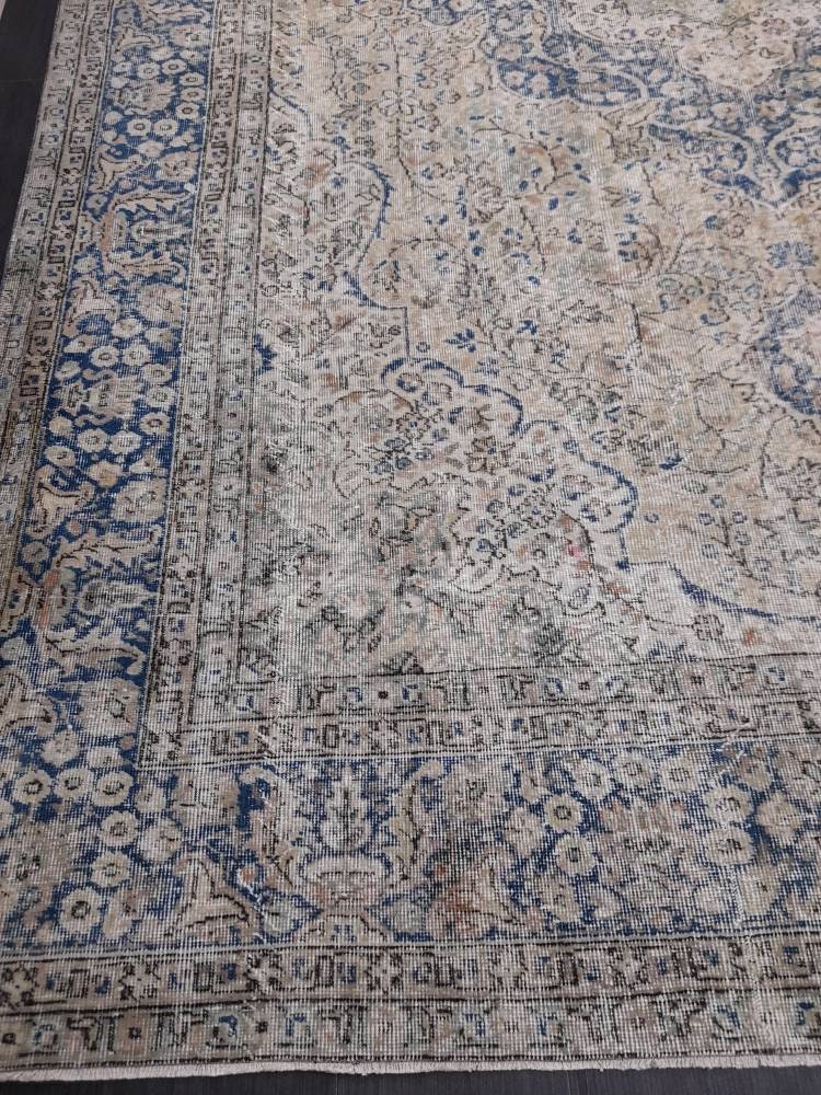 Large OUSHAK RUG TURKISH Oushak Rug Vintage 8.6 x 12.5 Rug Vintage Persian Rug Wool Oriental Rug Hand Made Rug 9x12 Vintage Turkish Rug