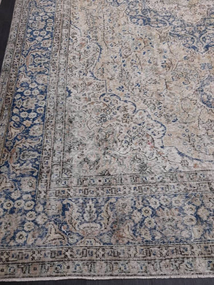 Large OUSHAK RUG TURKISH Oushak Rug Vintage 8.6 x 12.5 Rug Vintage Persian Rug Wool Oriental Rug Hand Made Rug 9x12 Vintage Turkish Rug