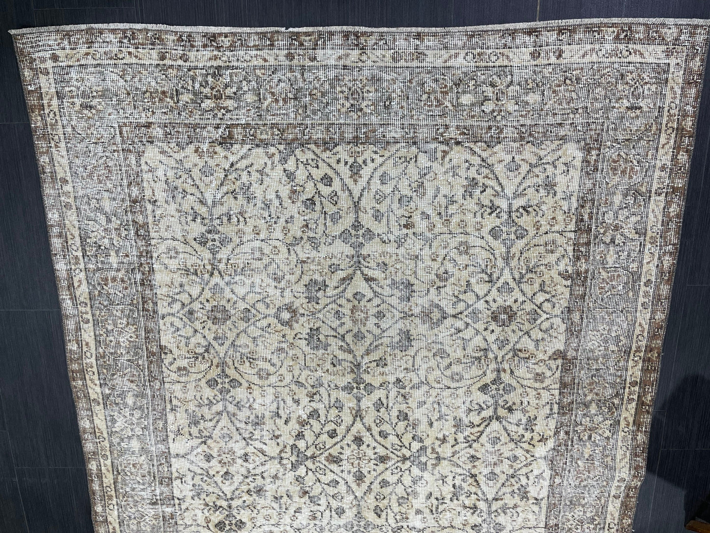 Vintage Rug TURKISH 5.5 x 9 Rug Handmade Rug Distressed Rug  Large Turkish Oushak Rug Oushak Rug, Wool Rug Hand Knotted Rug