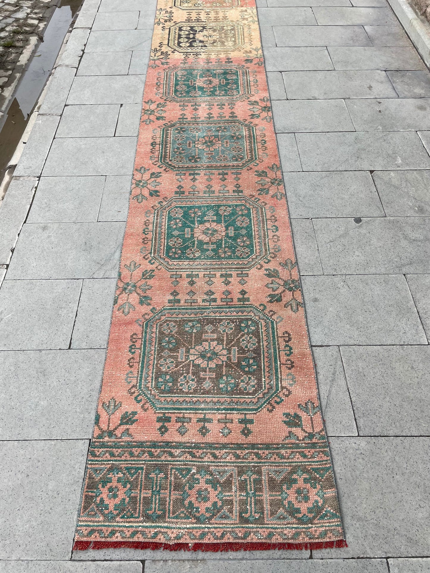 Handmade Staircase Runner Rug 2.3 x 24 ft Extra Long TURKISH Runner Rug Vintage Runner Rug Distressed Runner Rug  Runner Hand Knotted Runner