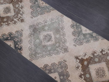 Distressed Runner Rug 2.8 x 12.3  Vintage Turkish Runner Rug Vintage Runner Rug Hallway Runner Rug Kitchen Runner Rug Wool Runner Rug