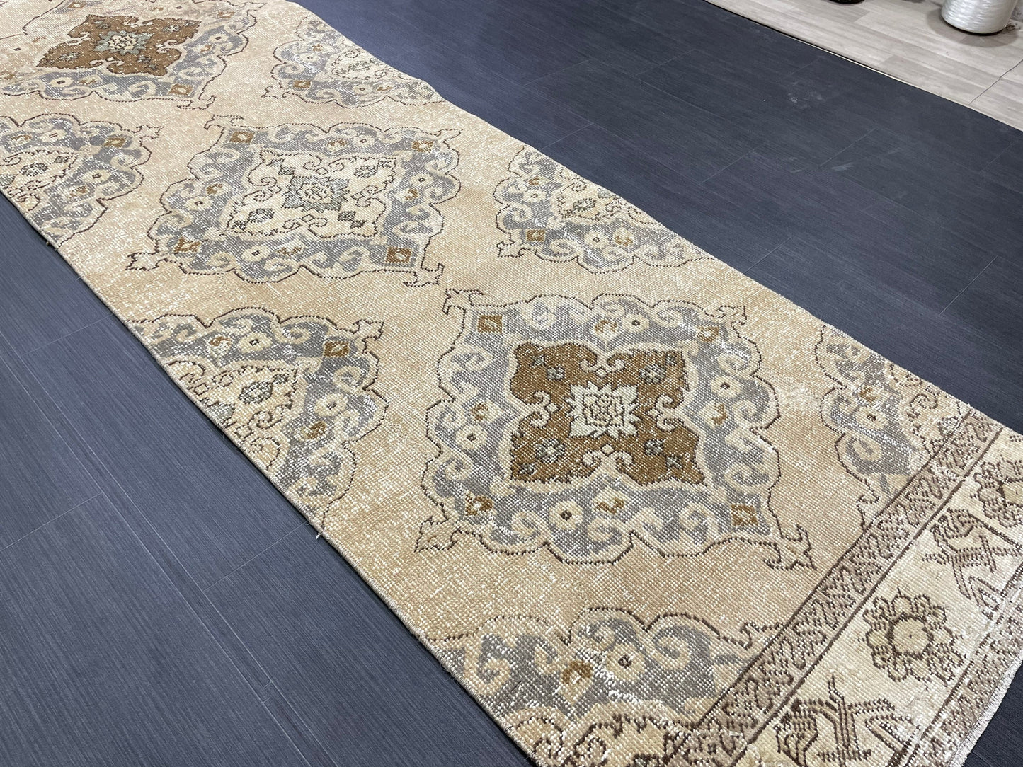 Hand Knotted Runner Rug Turkish Runner 2.7 x 13 Rug Vintage Runner Rug Hallway Runner Rug Kitchen Runner Rug Wool Runner Rug Wool Oushak Rug