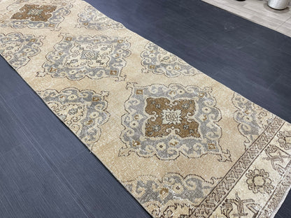 Hand Knotted Runner Rug Turkish Runner 2.7 x 13 Rug Vintage Runner Rug Hallway Runner Rug Kitchen Runner Rug Wool Runner Rug Wool Oushak Rug