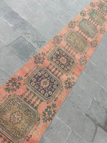 Vintage Hand Knotted 2.5 x 21.6 Extra Long Turkish Runner Very Long Stairs Runner Rug Vintage Runner Rug XL Oriental Runner Staircase Runner