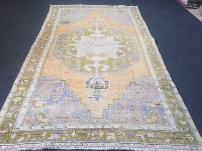 OUSHAK RUG TURKISH Oushak Rug Vintage Oushak Runner Rug Vintage Runner Rug Wool Oushak Rug Hand Made Rugs Vintage Turkish Rug