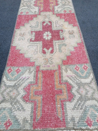 Turkısh small rug, vıntage rug, vıntage turkısh rug, hand made rug,wool rug 3x1'4