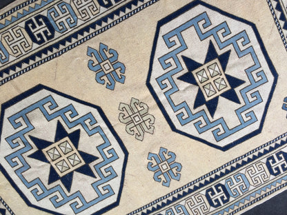 Blue Turkish Rug Large Area Rug OUSHAK RUG Pastel 5.4 x 8 Vintage Rug Blue Oriental Rug Muted Rug Boho Rug Persian Wool Rug TRADITIONAL Rug