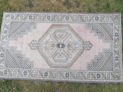 Turkish rug,oushak rug,vintage pastel rug, hand made wool rug 3'6x6'2ft