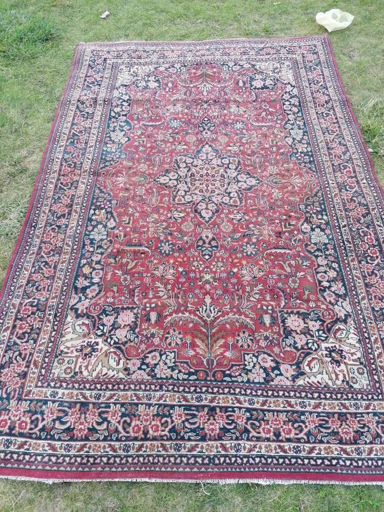 Vintage wool rug,persian wool rug, oushak hand made rug 6x9'4 bohemian rug, living room rug