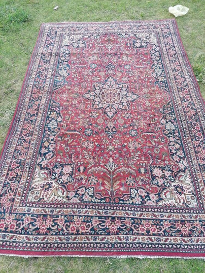 Vintage wool rug,persian wool rug, oushak hand made rug 6x9'4 bohemian rug, living room rug
