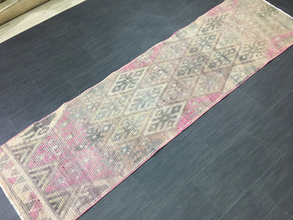 Handmade Runner Rug 2.4 x 8.5 Turkish Runner Rug Vintage Runner Rug Hallway Runner Rug Kitchen Runner Rug Wool Runner Rug Wool Oushak Rug