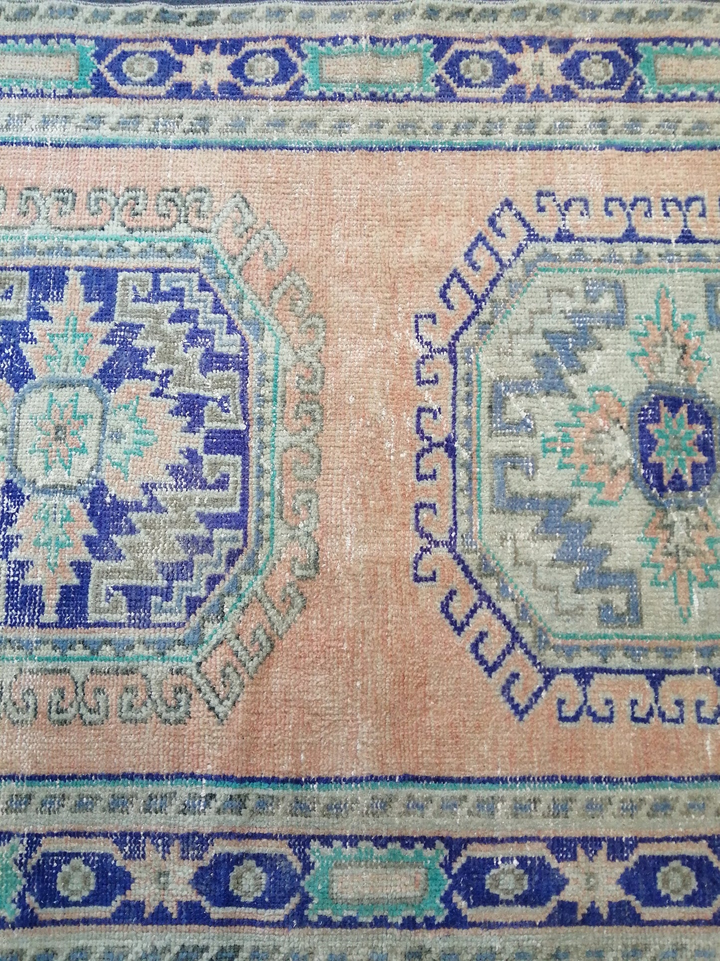 11.8 x 4 Oushak Runner Rug Turkish Runner Rug Blue Vintage Runner Rug Hallway Runner Rug Kitchen Runner Rug Wool Runner Rug Wool Oushak Rug