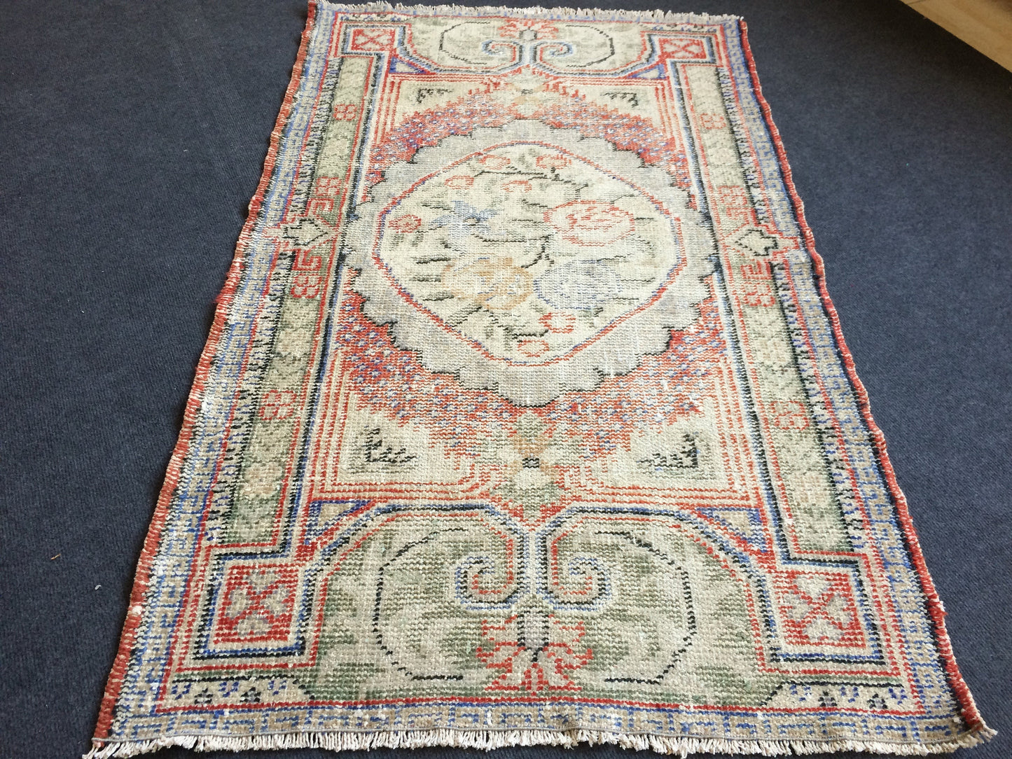 4.9 x 2.10 Turkish Rug Vintage Rug Oushak Rug Distressed Rug