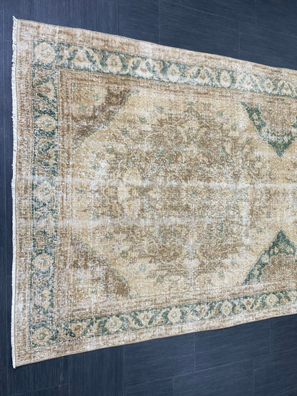 Vintage Runner Rug 4.8 x 13.2 Muted Turkish Runner Rug Hand Made Runner Rug Vintage Runner Rug Hallway Runner Rug Distressed Runner