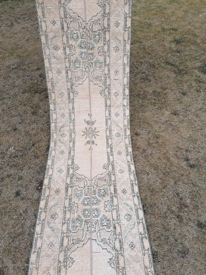 2 x 13 Runner rug patchwork runner, vintage hallway runner rug, Distressed Runner