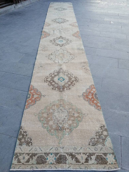 XL Turkish Runner Rug Long Vintage Runner Rug 2.9 x 20 Vintage Stairs Runner Rug Extra Long Oriental Runner Carpet XL Antique Persian Runner