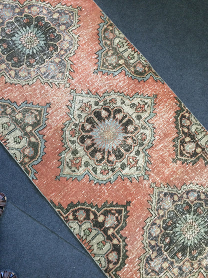3x13 Turkish Runner Rug Oushak Runner Rug  Vintage Runner Rug Hallway Runner Rug