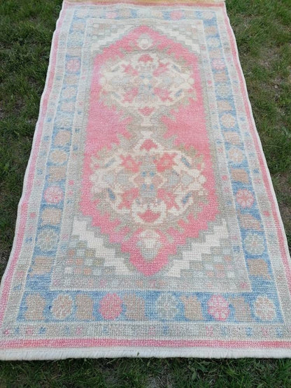 Oushak turkish wool rug 2'9x5'4 new production oushak handmade rug, living room rug, bohemian rug