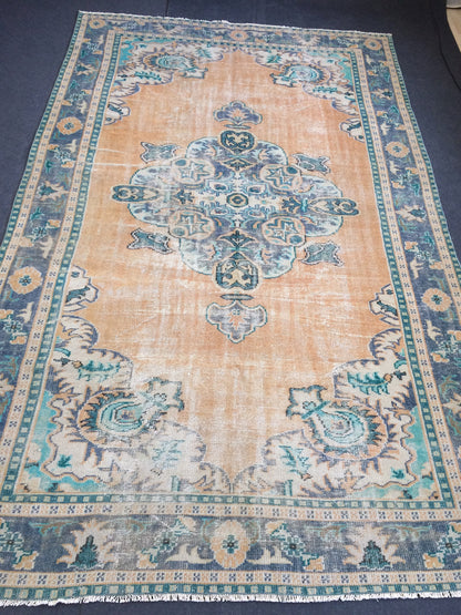 11.4 x 7 Turkish Rug Vintage Rug Oushak Rug Wool Rug