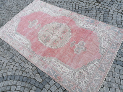 11'x6'7 large oushak rug, living room rug, handmade wool rug, are rug