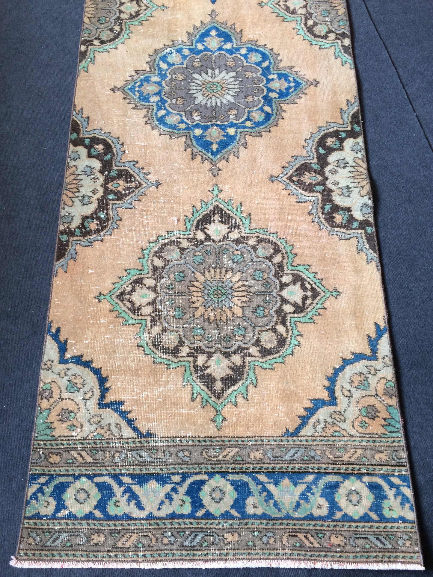 12.5 x 2.8 ft Oushak Runner Rug Turkish Runner Rug Vintage Runner Rug