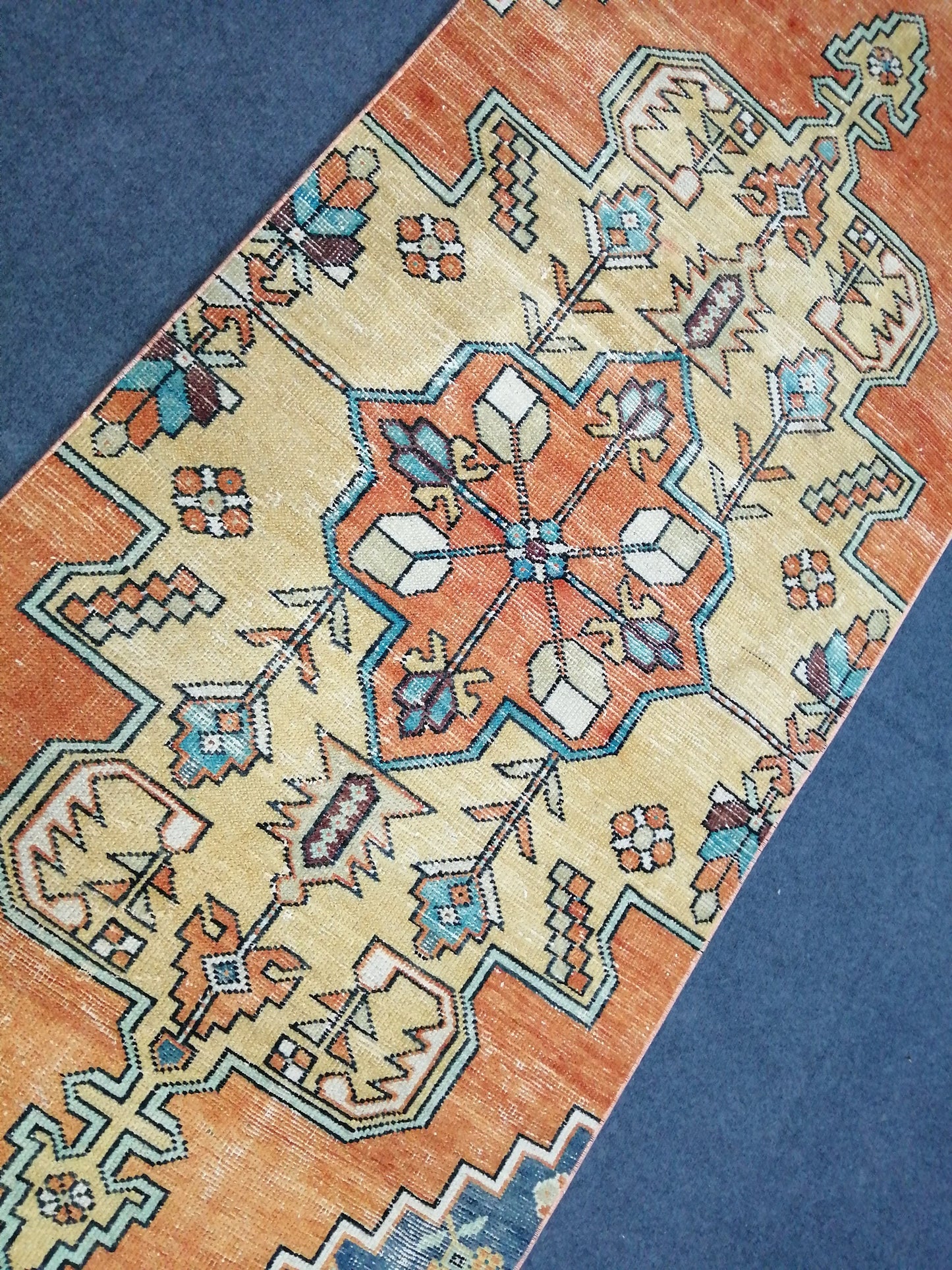 8.2 X 3.4 Oushak Runner Rug Turkish Runner Rug Vintage Runner Rug Hallway Runner Rug Kitchen Runner Rug Wool Runner Rug Wool Oushak Rug