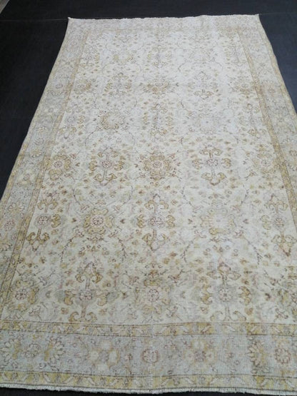 Vintage Rugs 9.2 x 5.3  TURKISH HAND MADE Rugs 10x6 Vintage Turkish Rugs Oushak Rug  Large Turkish Oushak Rug, Vintage Oushak Rug, Wool Rug