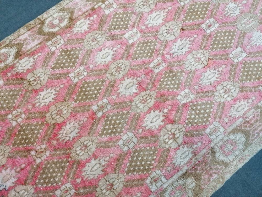 Shaggy turkish hand made rugs 5x9'7 vintage high pile wool rug, oushak rug