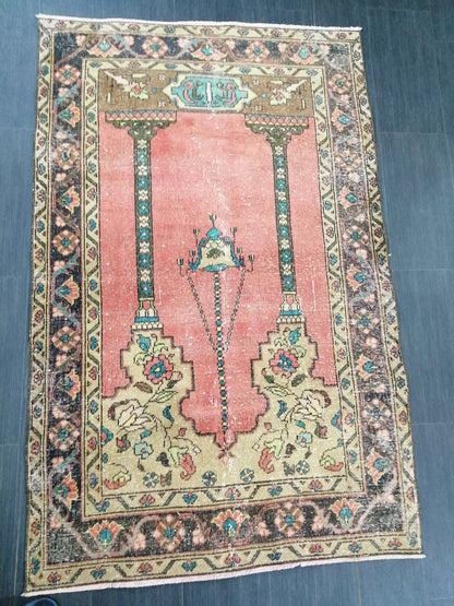 5.8 x 3.8 Rugs, Hand Made Rug, Oushak Rug, Rustic Rug, Bohemian Rug, Rug Runner, Turkish Rug, Farmhouse Rug, Vintage Rug, Wool rug