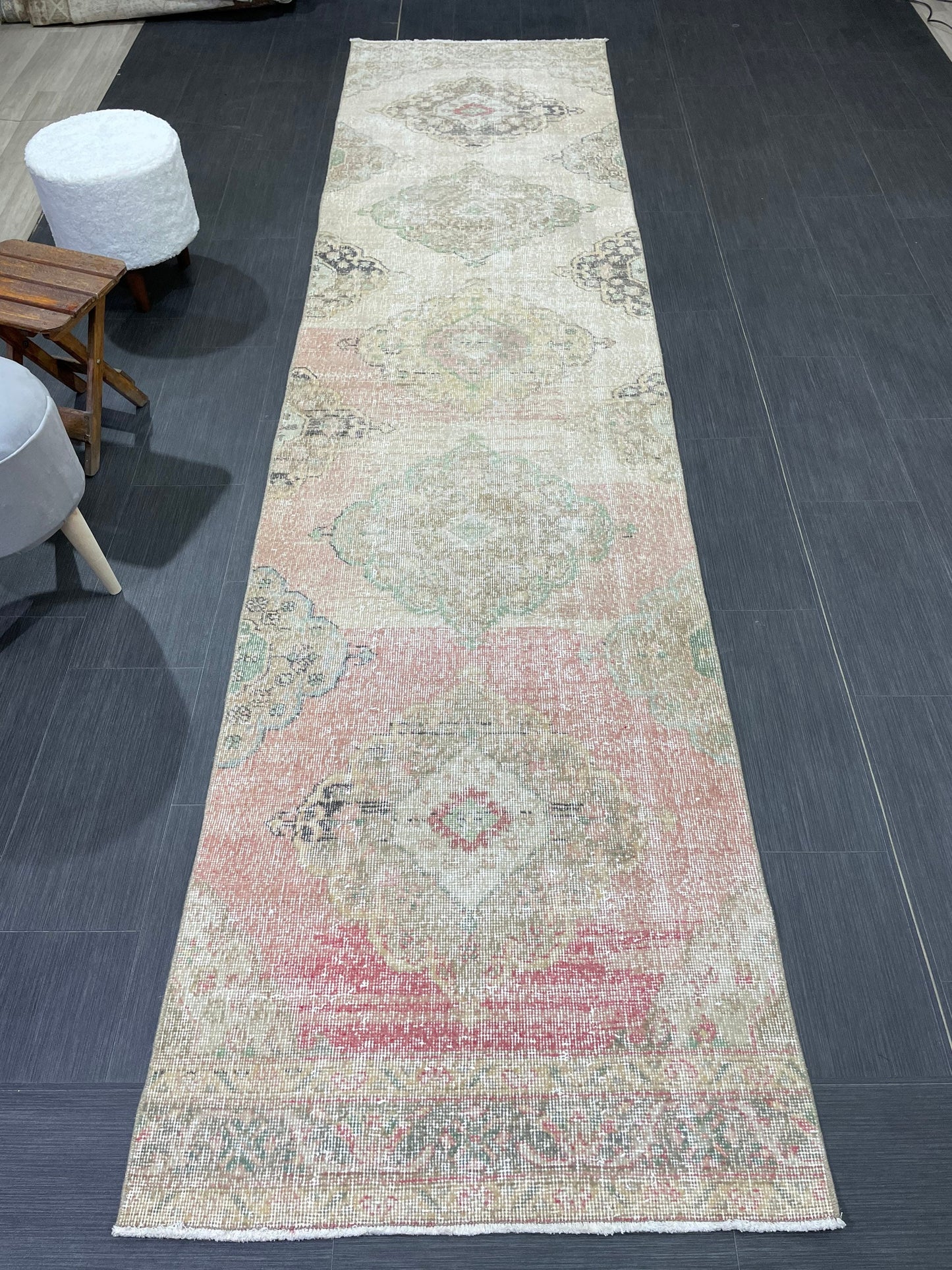 Handmade Runner RUG 3 x 12 TURKISH Oushak Rug Vintage Runner Rug Vintage Runner Rug Wool Oushak Rug Antique Rug Hand Knotted Rug