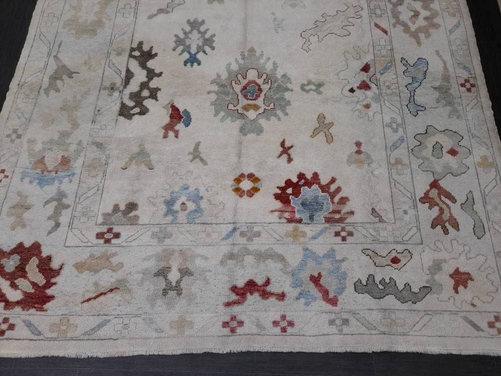 8.5 x 12 Muted Turkish RUG  TURKISH Oushak Rug Muted Oushak Rug Vintage Rug Wool Oushak 9x12 Rug Hand Made Rug Authentic Oushak Rug