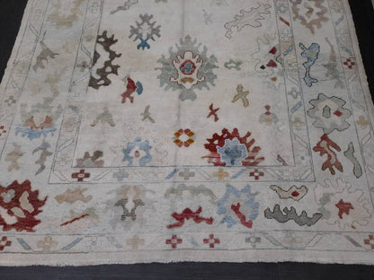 8.5 x 12 Muted Turkish RUG  TURKISH Oushak Rug Muted Oushak Rug Vintage Rug Wool Oushak 9x12 Rug Hand Made Rug Authentic Oushak Rug