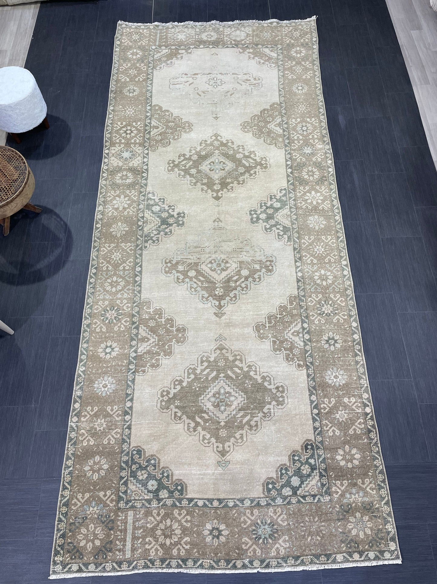 Handmade 5 x 12.4 Runner Rug, Oushak Runner Rug, Turkish Runner Rug, Hand Knotted Runner Rug, Hallway Runner Rug Kitchen Runner Wool Runner