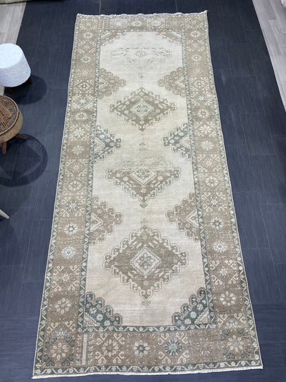 Handmade 5 x 12.4 Runner Rug, Oushak Runner Rug, Turkish Runner Rug, Hand Knotted Runner Rug, Hallway Runner Rug Kitchen Runner Wool Runner