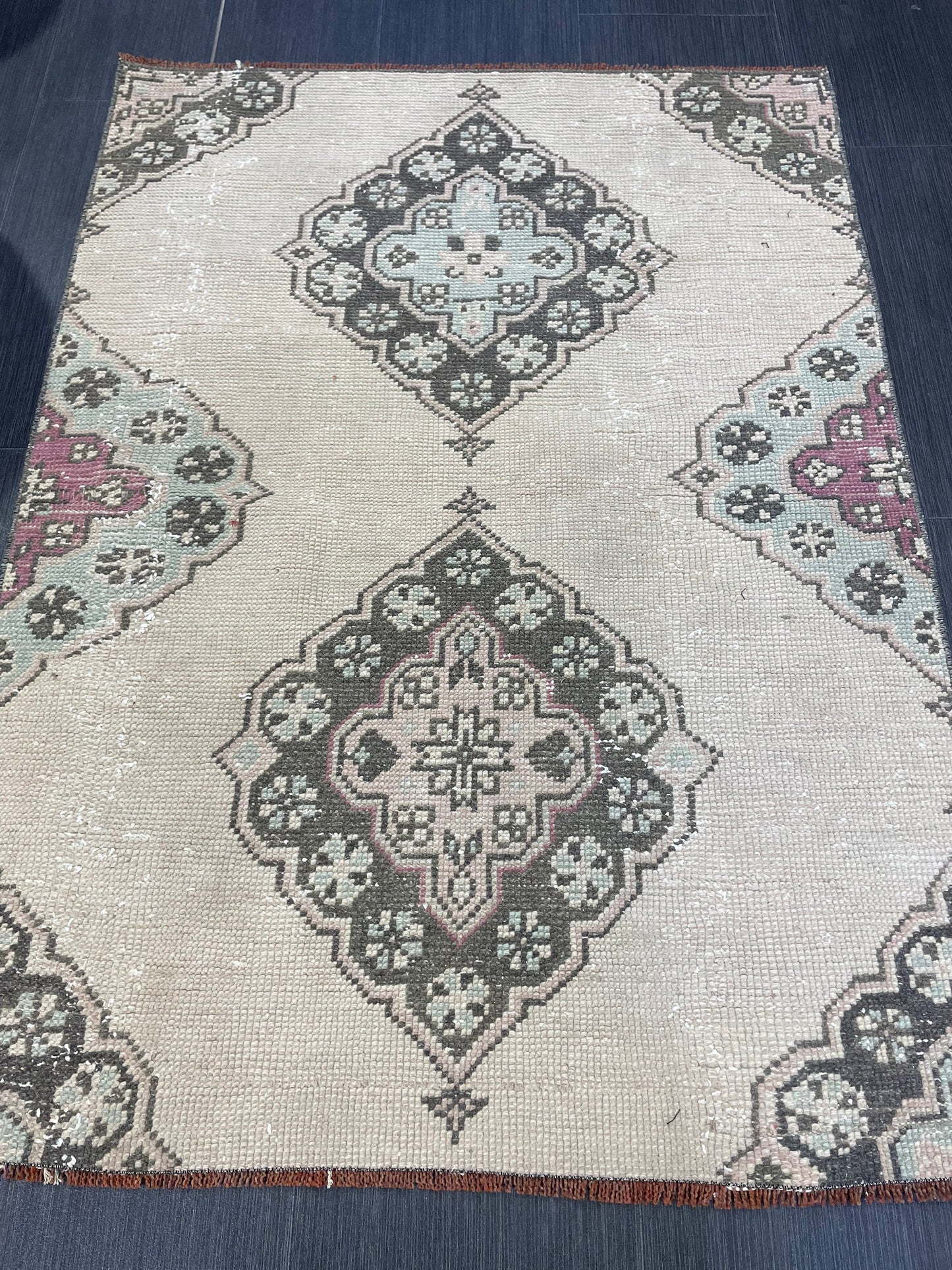 Quality Handmade Rug, 2.8 x 4 Rug, Oushak Rug, Bohemian Rug, Hand Knotted , Turkish Rug, Farmhouse Rug, Vintage Rug, Wool rug