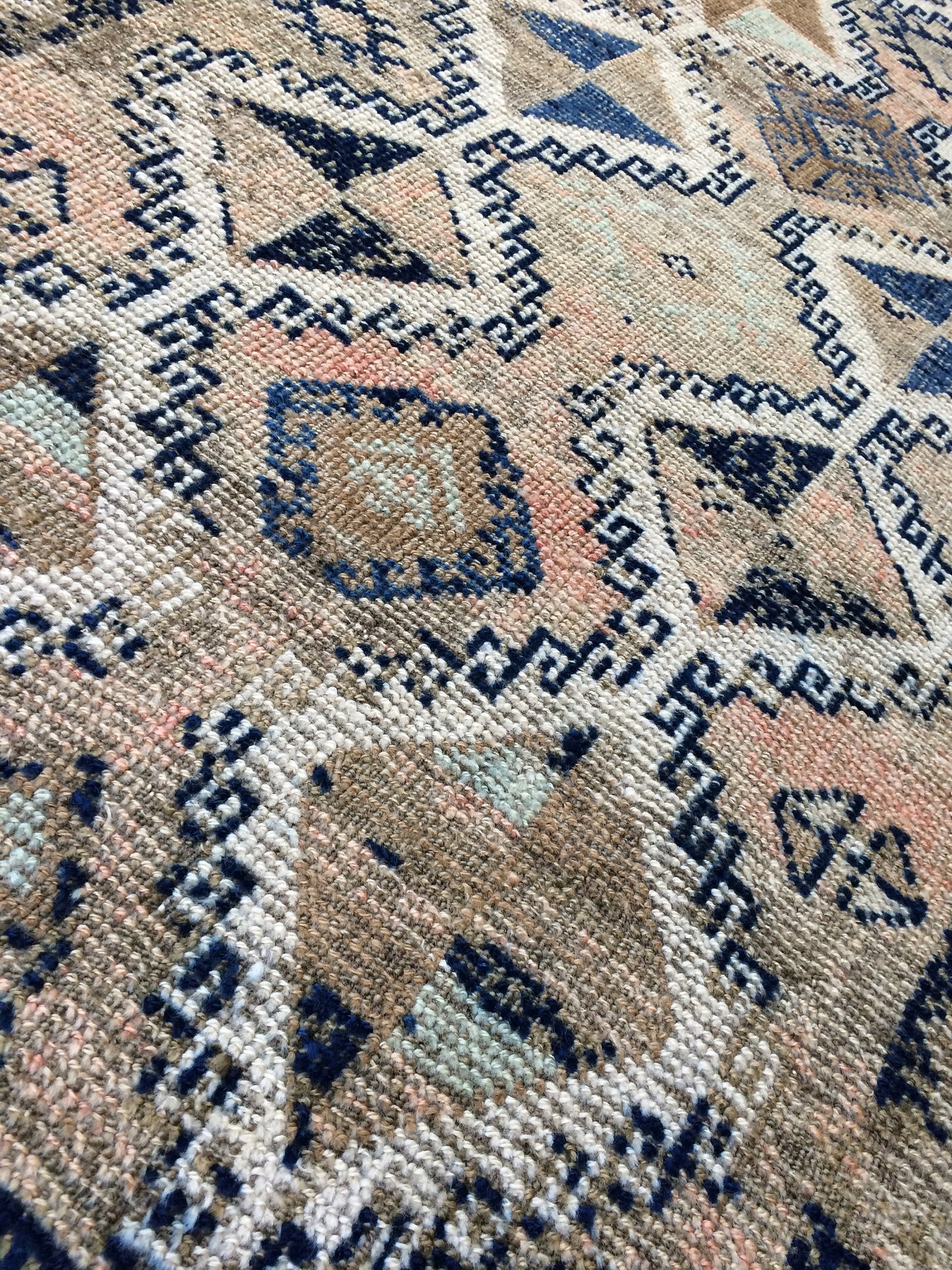 Old Turkish Rug, Oushak Rug, Wool Oriental Blue Rug, Oushak Runner Rugs, Farmhouse Rug, Vintage Rug, Vintage Rug, Hand Made Rug