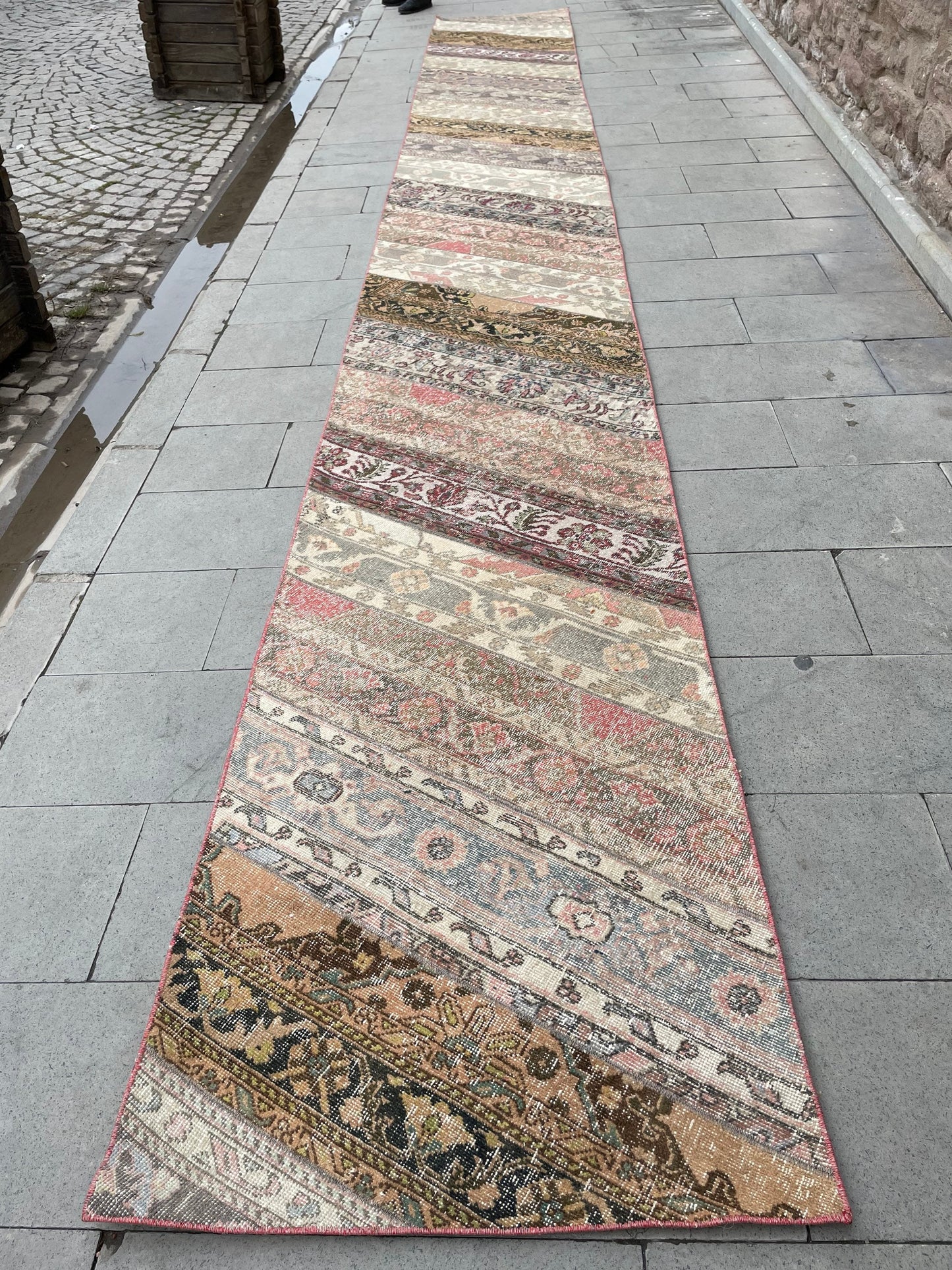 Vintage Runner Rug 2.7 x 22 ft Extra Long  TURKISH Runner Rug Vintage Runner Rug Oriental Runner Rug Patchwork Runner Hand Knotted Runner