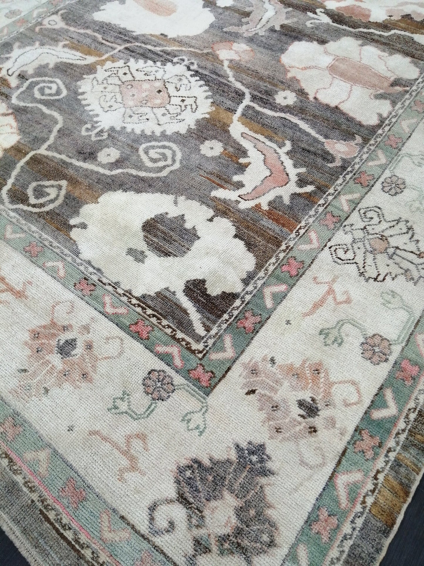 OUSHAK RUG, 12.4 x 8.7 Turkish Oushak Rug, Vintage Oushak Rug Wool Oushak Rug Hand Made Rugs, AUTHENTIC Oushak Rug