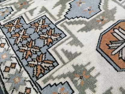 Hand Made Rugs 4.5 x 2.6 Vintage Turkish Rug OUSHAK RUG TURKISH Oushak Rug Vintage Oushak Runner Rug Small Vintage Rug