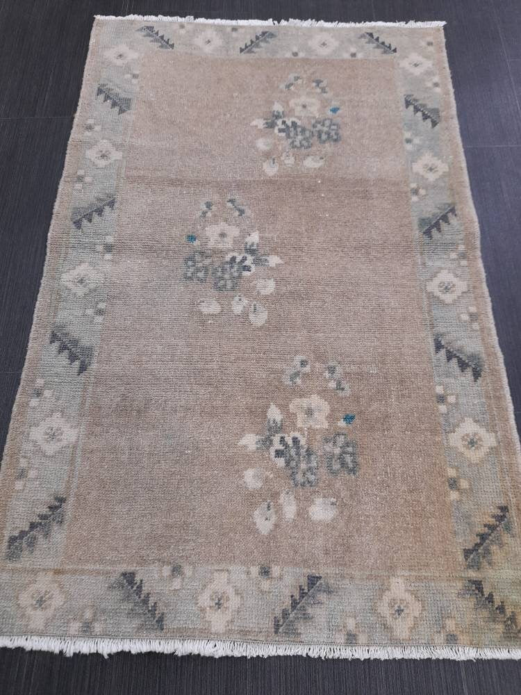 Small Turkish Rug Mini 2.3 x 3.6 Rug Small Area Rug Turkish Rug Oushak Rug Persian Hand Made Rug Oriental Vintage Rug Door Mat Rug