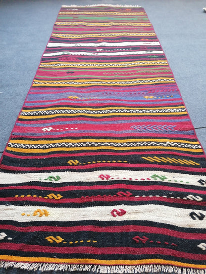 5'10x2 flat woven rugs, hand made flatweave rug, oushak rug, rustic rug, bohemian rug, rug runner, turkish rug, farmhouse rug, vintage rug