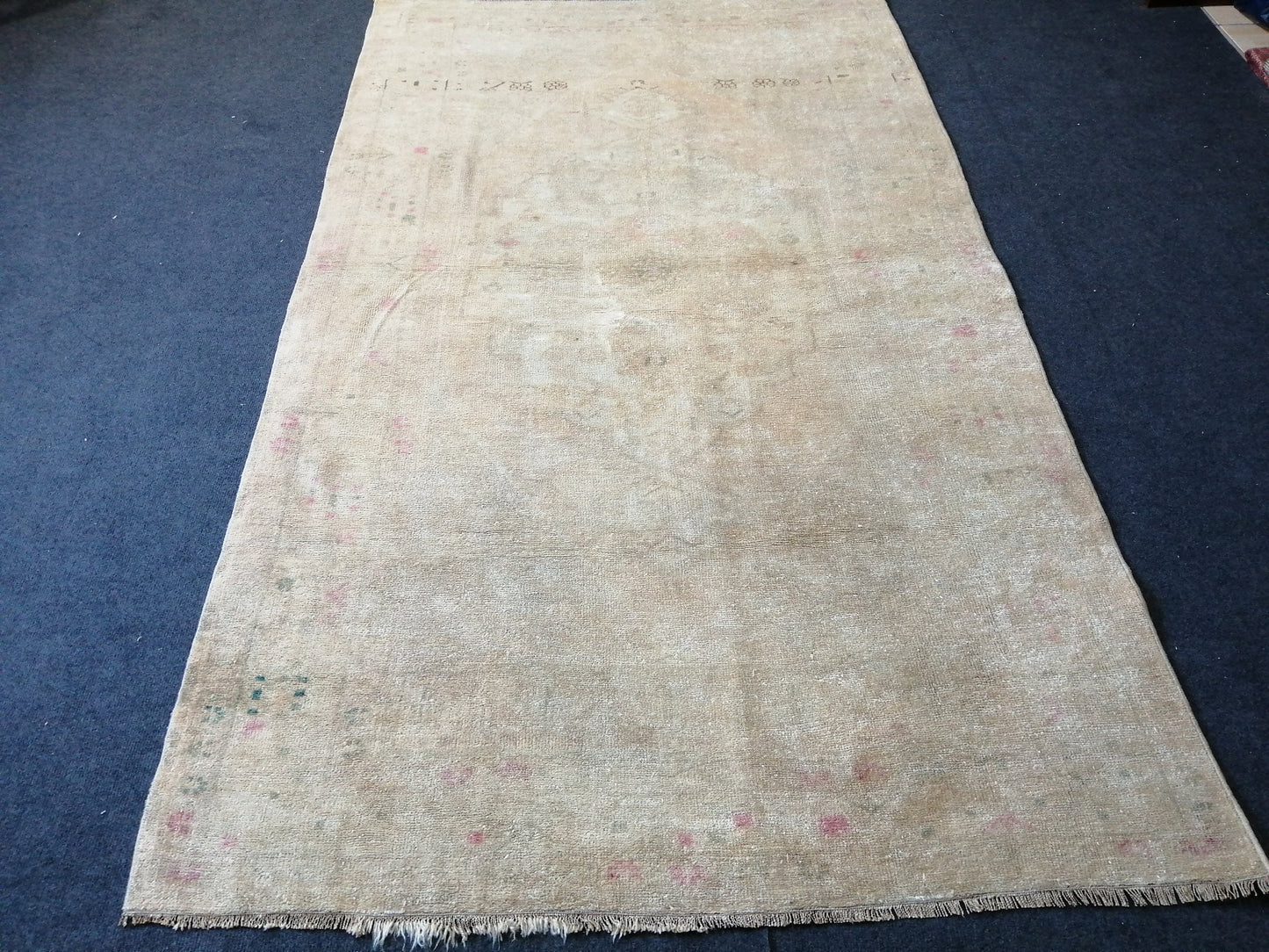 7.5 x 4.3 Muted Rugs, Hand Made Rug, Oushak Rug, Rustic Rug, Bohemian Rug, Rug Runner, Turkish Rug, Farmhouse Rug, Vintage Rug, Wool rug