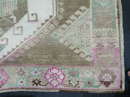 OUSHAK RUG 7 x 11.6 Vintage Rug Vintage Muted Rug Muted Wool Neutral Rug Hand Made Rugs Vintage Turkish Rug Kars Rug Oriental Rug 7x12 Nomad