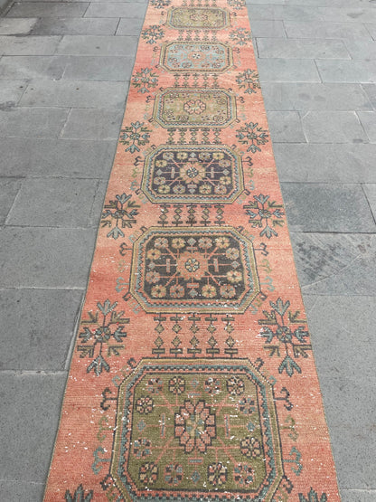 Vintage Hand Knotted 2.5 x 21.6 Extra Long Turkish Runner Very Long Stairs Runner Rug Vintage Runner Rug XL Oriental Runner Staircase Runner