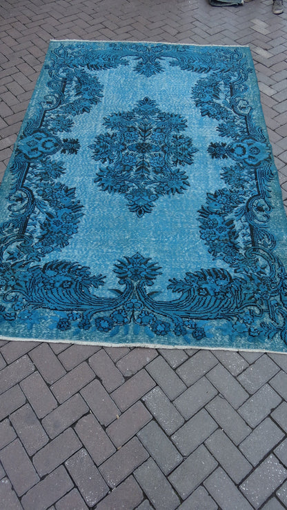 TURQUOISE RUG, Vintage Oushak Rug, Wool Oushak Rug, Oushak Rug, Turkish Rug, Bohemian Rug, Wool Rug, living Room Rug