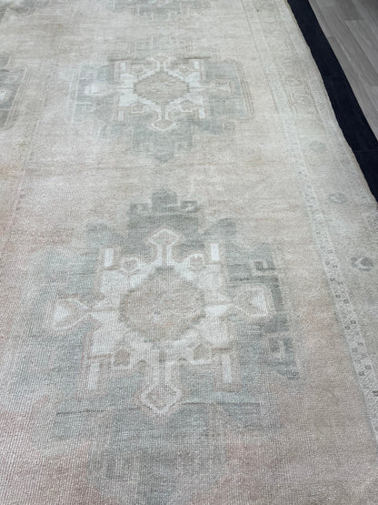 Vintage Rug, Wool TURKISH Rug, Muted Handmade 7.8 x 12.7 Rug, Hand Knotted Rug, Oushak Rug, Vintage Oriental Rug, Muted Persian Rug