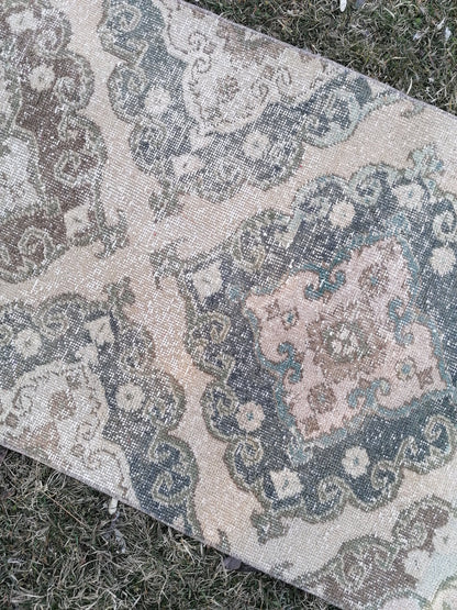 2.6 x 17.3 extra long vintage runner, oushak runner rug hallway runner, vintage anatolian rug