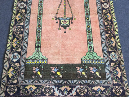 Turkish Rug, Oushak Rug, Rustic Oushak Rug, Wool Oushak Rug, Oushak Runner Rugs, Farmhouse Rug, Vintage Rug, High Pile, Hand Made Rug