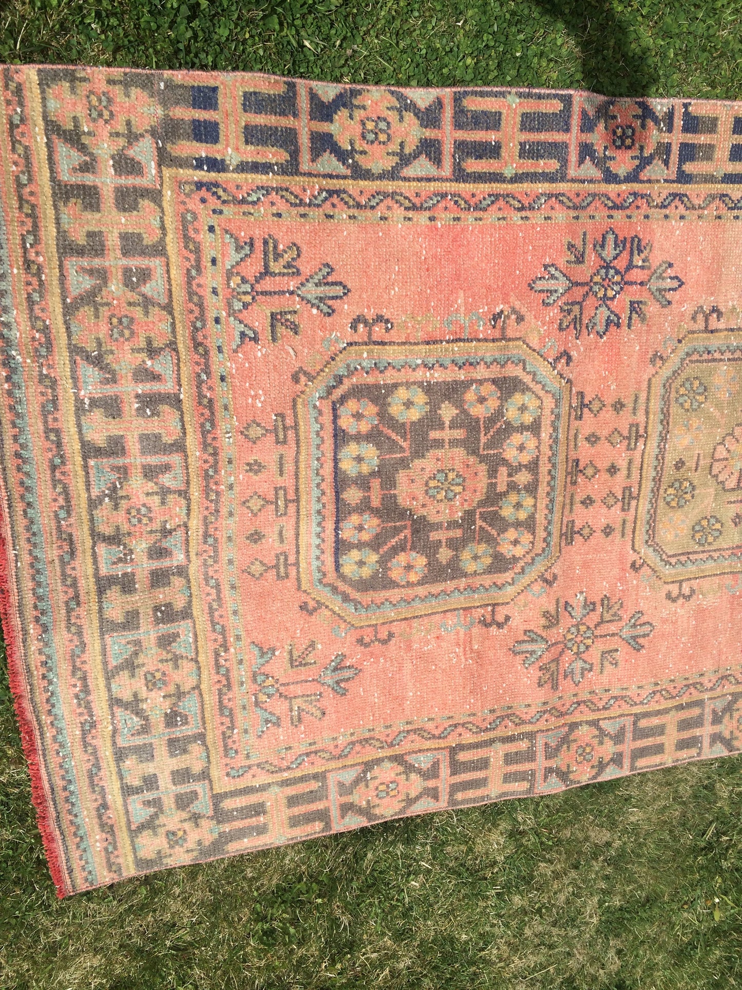 Vintage Turkish Runner Rug, 4x11 Oushak Runner Rug, Handmade Runner Rug, Hand Knotted Runner Rug Hallway Runner, Kitchen Runner