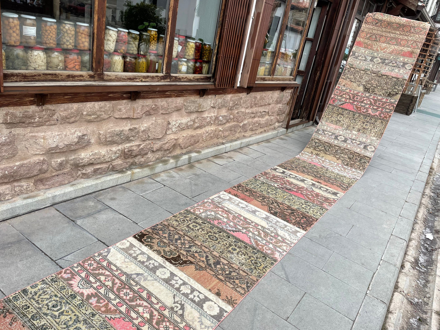 Staircase Runner Rug 2.8 x 30 ft Extra Long  TURKISH Runner Rug Vintage Runner Rug Oriental Runner Rug Patchwork Runner Hand Knotted Runner